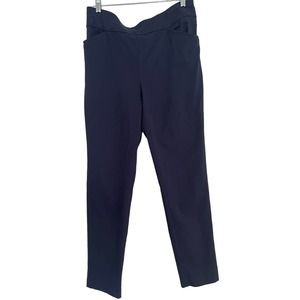 Chico's Perfect Stretch Pants Straight Leg Navy Blue Pull On Size 12 / Large